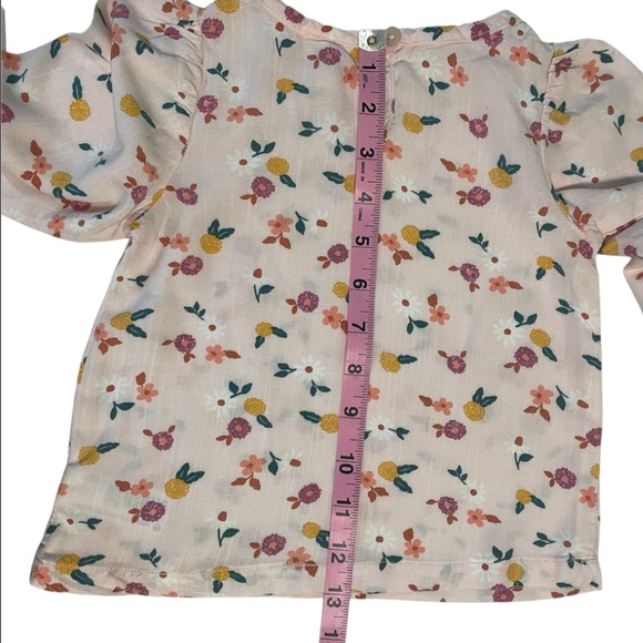 Cat & Jack Floral Top with A Rusty Brown Corduroy Suspender Skirt - Picture 7 of 13